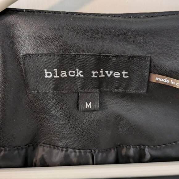 Faux Black Leather Jacket - Women's Medium - Picture 4 of 6